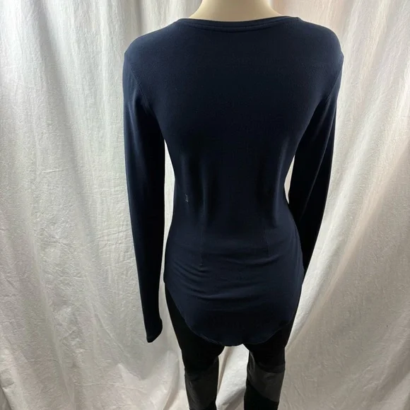 Kit and Ace Navy Crew Neck Cashmere Blend Long Sleeve Top 6 - Picture 4 of 11